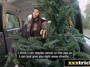 Brazilian Hottie Fucked Hard Rear Seat After Xmas Shopping!