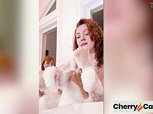 redhead babes cherry candle and dolly dyson bubble bath foot fetish play