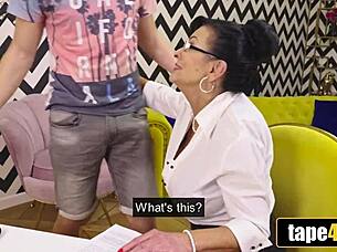 big natural tits gilf teacher gets fucked hard in dark 😍🍆