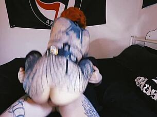 Intense Spanish punk slut's piss squirt anal deepthroat foot fetish compilation