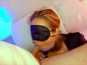 stepmom sucks stepsons cock swallows sperm on sofa