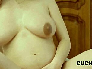 Husband watches doctor seduce busty wife patient