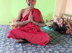 Indian tantrik horny for stepson's hardcore pussy pounding