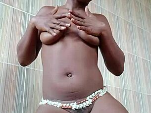 crazybitch ebony squirts easy in solo anal play
