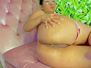 Oiling my juicy big Asian ass pussy bouncing natural swollen tits