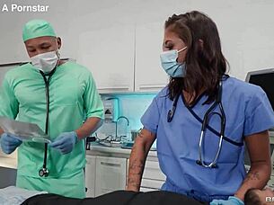 nurse ryan reid gags on muscular patient's cock