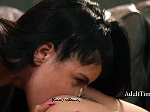 romi rain and kimmy kimm in intimate lesbian fingering play