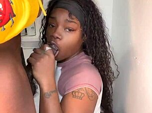 11 Inch Black Cock Blowjob Cumshot from Keisha Minaj