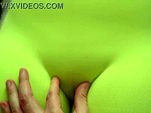 rubbing puffy wet pussy through soaked tight leggings