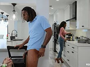 spoiling dinner with kitchen cowgirl pov riding action