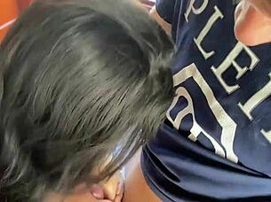 hot oral action with cute venezuelan teen tits