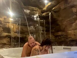 Wife Rides Huge Cock Wild in Honeymoon Motel Pool