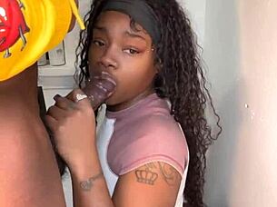 11 Inch Black Cock Blowjob Cumshot from Keisha Minaj