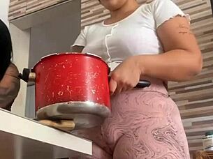 called my big pussy friend to help with lunch