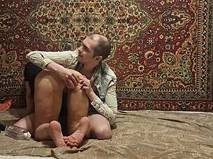 russian homemade couple's anal dildo ass play looks so intense