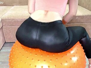 older woman in leather leggings craves raw sex and blowjob action in the garage