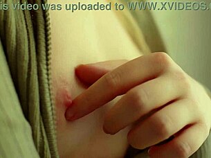 wanna watch this cute blonde tease her nipples and pussy close up?