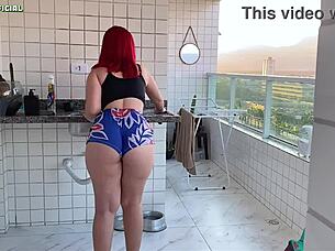 hired this latina maid's shorts ass fetish made me lose control