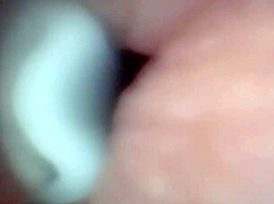 endoscope catches huge cock exploding cum deep inside close up view