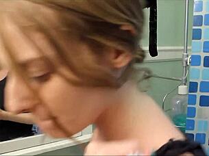 spicy brunette secretaries sneak to kitchen for hot lesbian fingering and pussy licking