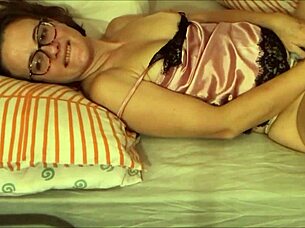 french girl sniffs her wet satin panties while getting roughly fucked hard