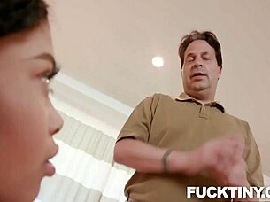 A petite ebony babysitter's big ass tempts hardcore