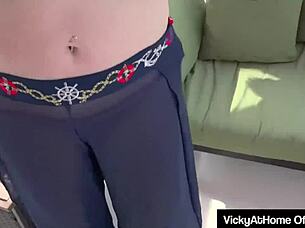 Vicky Vette Masturbates Rokks Big Cock with Bikini Fleshlight