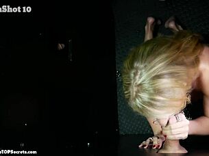 Rachel Swallows Gloryhole Cumshot Number Eleven on Tongue