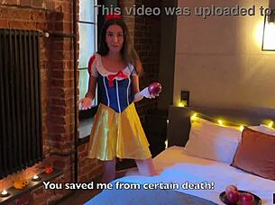 Snow White Sneaks Forbidden Gnome Fuck in Heels on Halloween Night