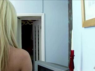 slim blonde rich wife craves extra service turning into ffm 3some with big tits maid during holiday fuck trip