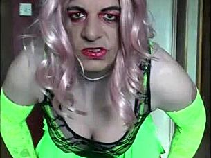 Shy Crossdressing Sissy Begs to Swallow Piss Load