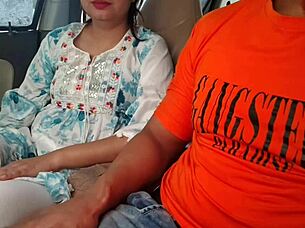 Cute Desi Indian Saara Takes Huge Cock in Risky Outdoor Car Fuck