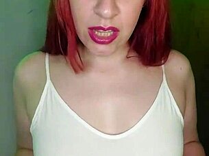 Sexy redhead latina aunt teaches dirty joi masturbation orgasm