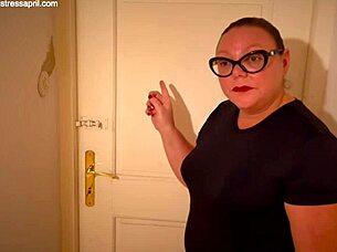 Dominatrix mistress april punishes bound slave with big cock assfucking