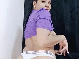 allison vega slowly strips teasing her curves