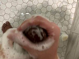 stepsister sneaks into shower for stepbrother's hot handjob