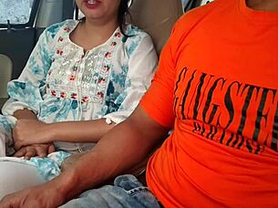 Cute Desi Indian Saara Takes Huge Cock in Risky Outdoor Car Fuck