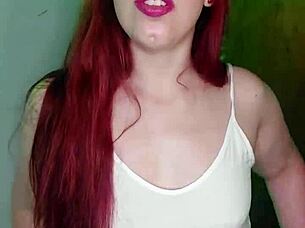 Sexy redhead latina aunt teaches dirty joi masturbation orgasm