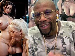 Skinny Transgender Cock Damsel Chained And Sucked By Ebony Babe With Anal Beads