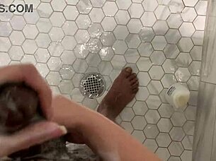 stepsister sneaks into shower for stepbrother's hot handjob