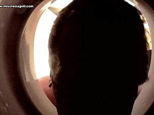 Dominatrix mistress april punishes bound slave with big cock assfucking