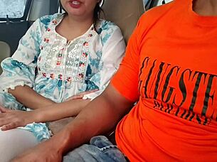 Cute Desi Indian Saara Takes Huge Cock in Risky Outdoor Car Fuck