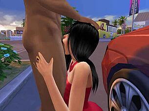 bella goth drops to knees for sexy public blowjob sims 4 😈💦