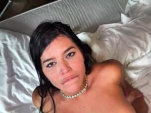 sara the big tits latina slut moans hard in red lingerie pounding... oh fuck yes!