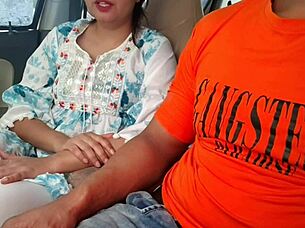 Cute Desi Indian Saara Takes Huge Cock in Risky Outdoor Car Fuck