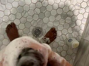 stepsister sneaks into shower for stepbrother's hot handjob
