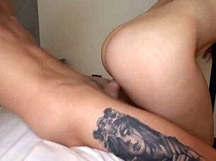 big ass beauty watches muscular guy jerk off then joins