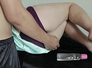 Curvy Indo Slut Soaks Pussy After Quick Massage Tease