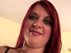 Redhead Milf's Monster Breasts Shake in Shaved Pussy Masturbation