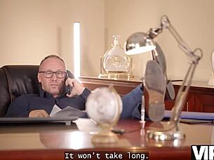 Vip4k. Blonde bombshell long legs big naturals seduced interview fuck